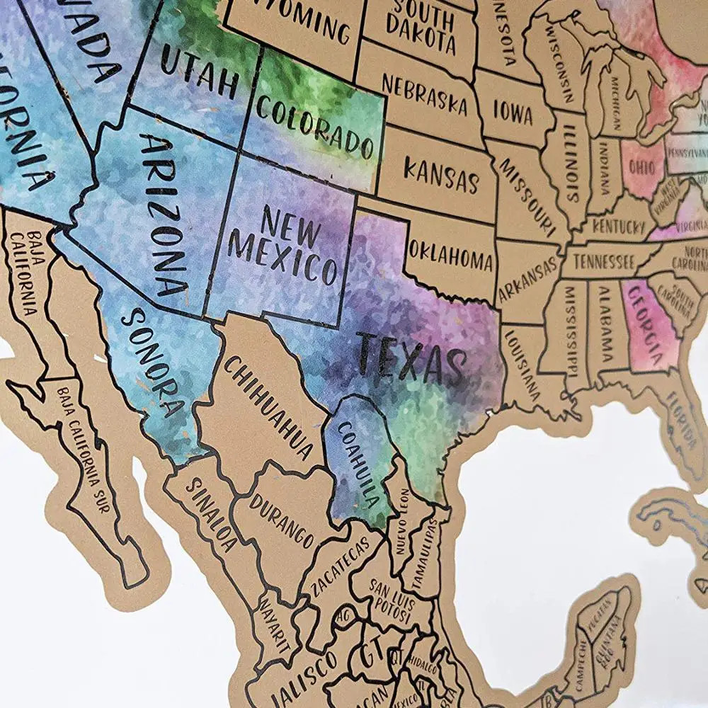 
Detailed small travel scratch off map gift 