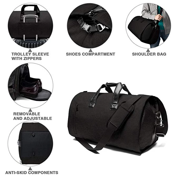 OEM factory straight selling Carry on Garment Bag Large Duffel Bag Suit Travel Bag with Shoe Pouch for Men Women