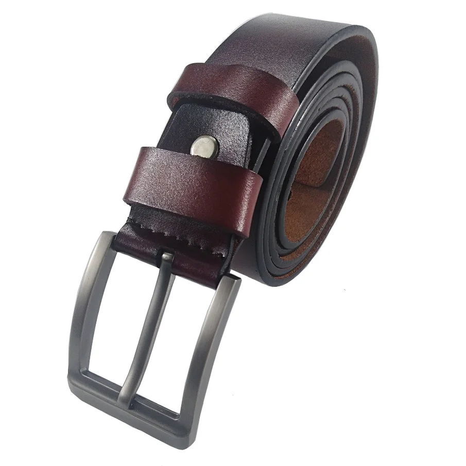 100% Cowhide Genuine Leather Belt Men Brand Strap Male Pin Fancy Vintage Cowboy Jeans Cintos