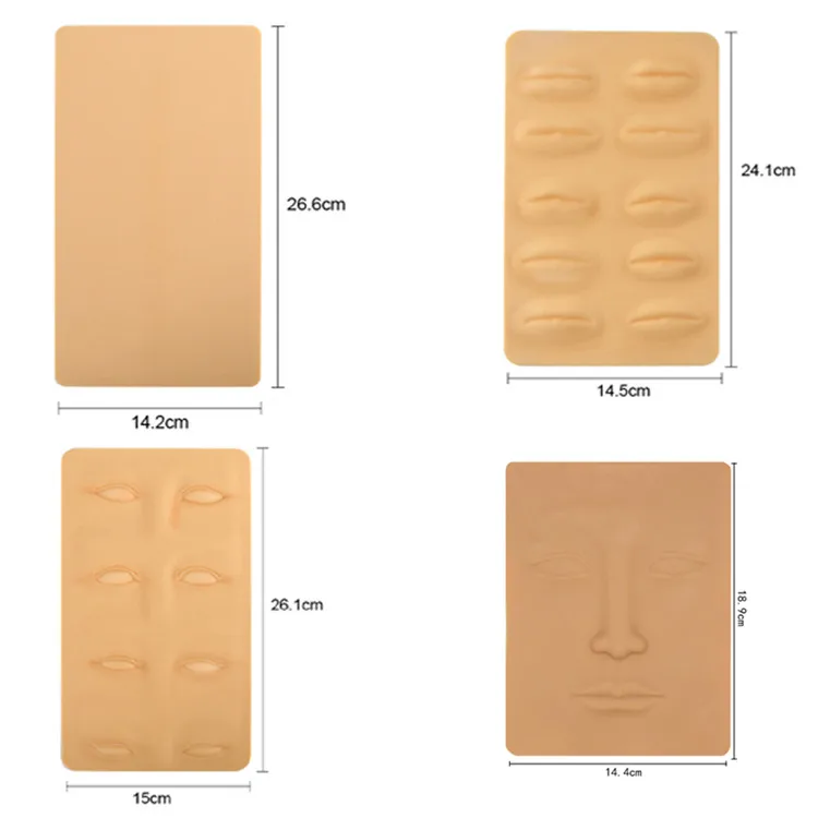 
3D Silicone Permanent Makeup Tattoo Blank Eye Lips Face Training Practice Skin Tattoo Training Skin 