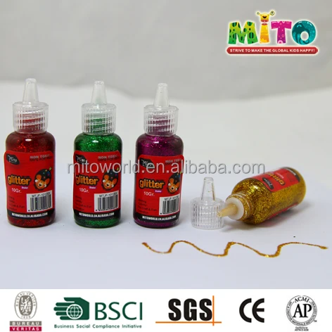 Wholesale non-toxic colorful dry fast glitter glue for DIY