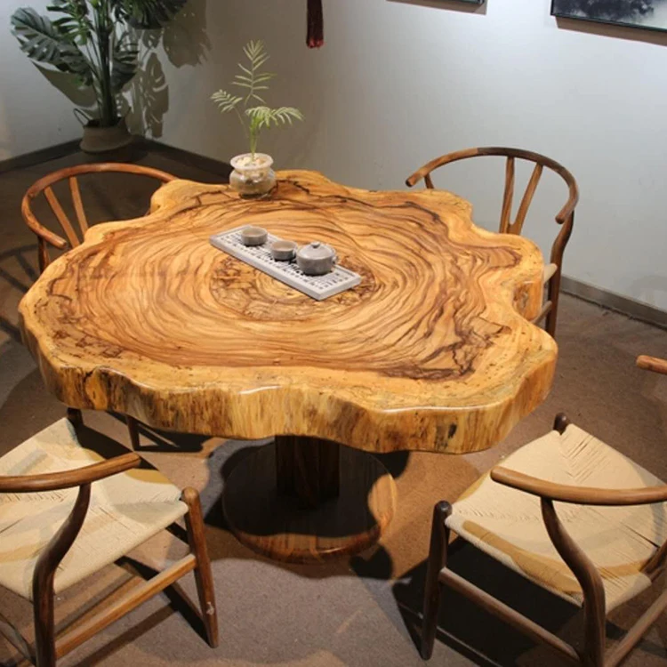 Outdoor resin table top in dining tables