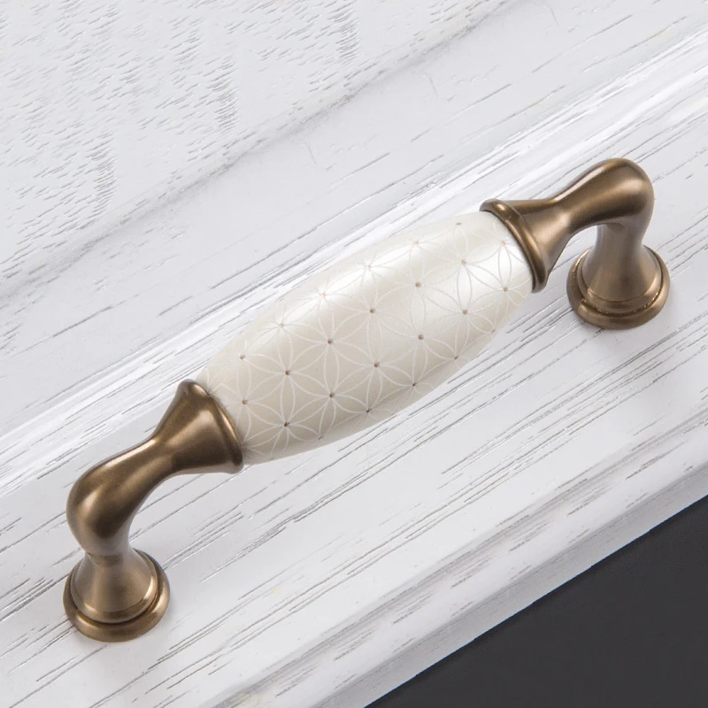 Ceramic Door Handles Antique Furniture Knobs and Handles for Kitchen Cabinet Cupboards Drawer Pulls CZ-2026