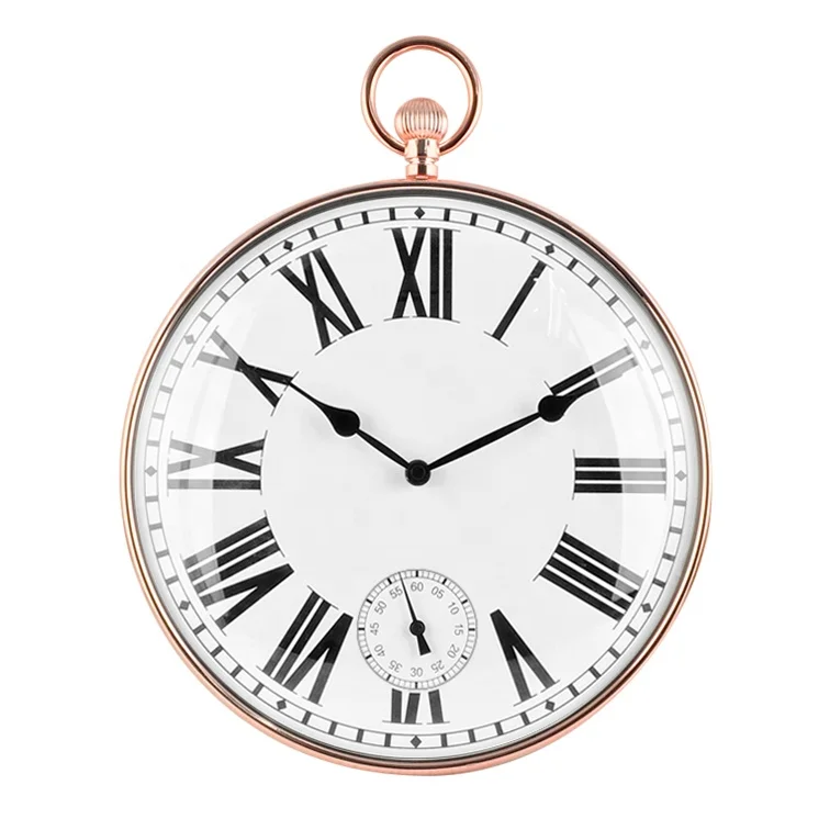 
Hot Selling Two Clock Mechanism Silver Color Plastic Wall Clock with Handle 