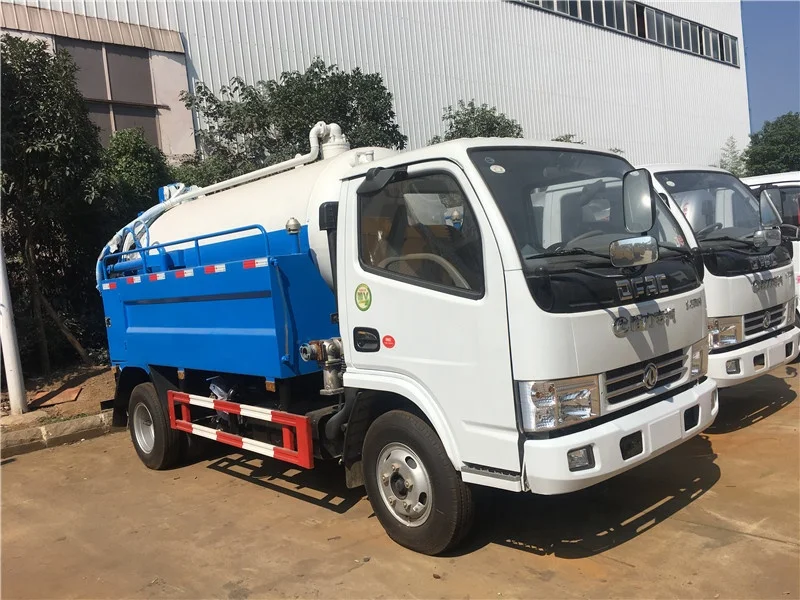 3000 liters DFAC LHD Manuel sewer cleaning sucker truck sewage suction truck