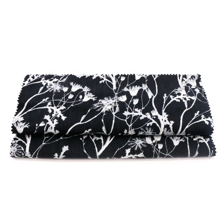 Pure Cotton Plain Floral Printed Fabric for Garment