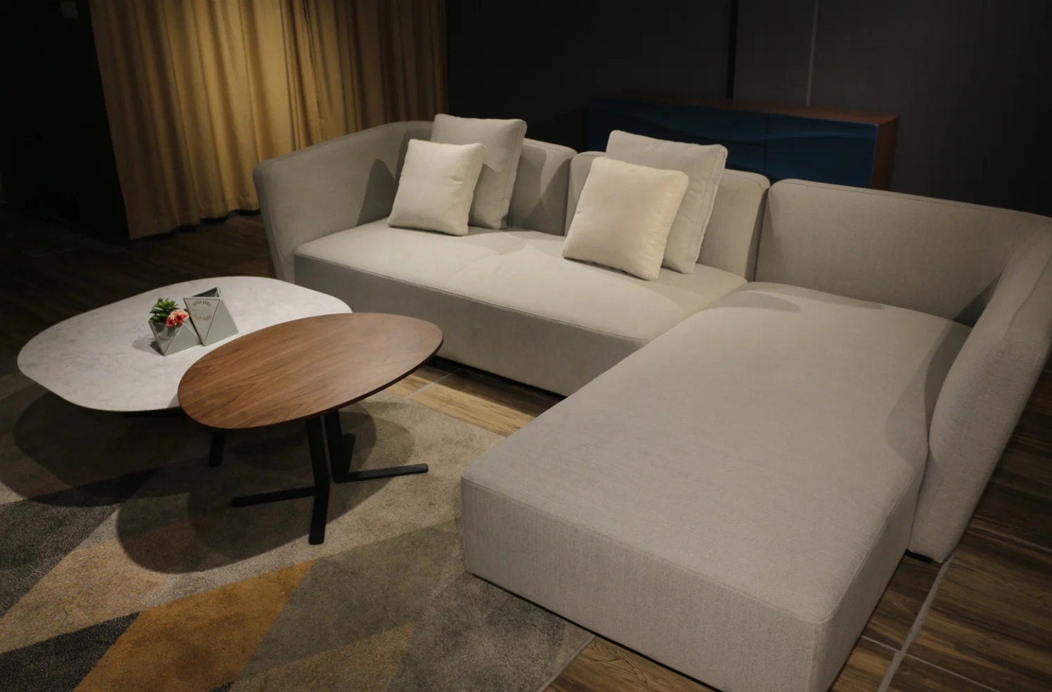 Coffee Table Sets Design Round Marble with Iron Italian Luxury Living Room Furniture Modern Wood 3 Layers Coffee Table 5pcs