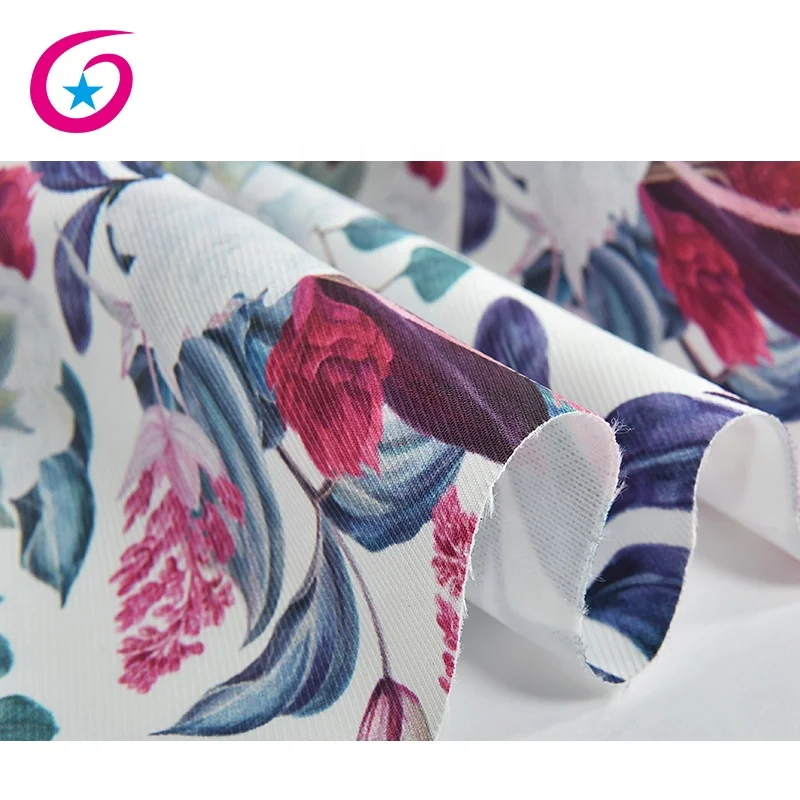 
Flower pattern digital printed canvas twill fabric 