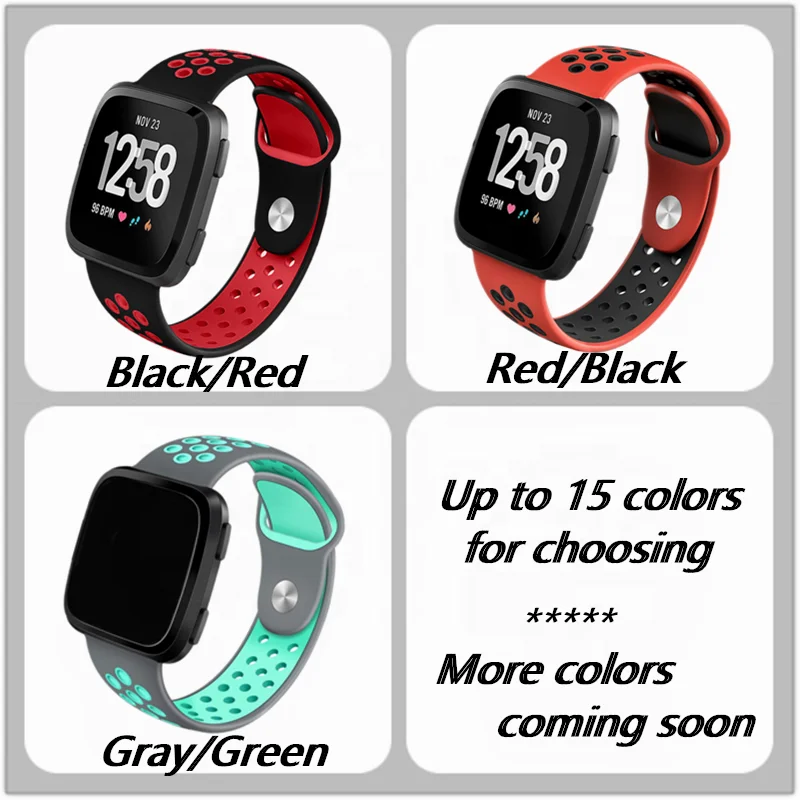 
Wholesale Cheap Multi Colors Breathable Soft Silicone Replacement Watch Bands for Fitbit Versa Watch Band Strap 