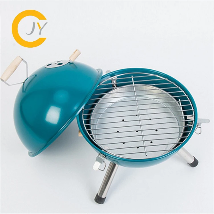 Mini football shaped soccer bbq grill portable mini charcoal ball grill