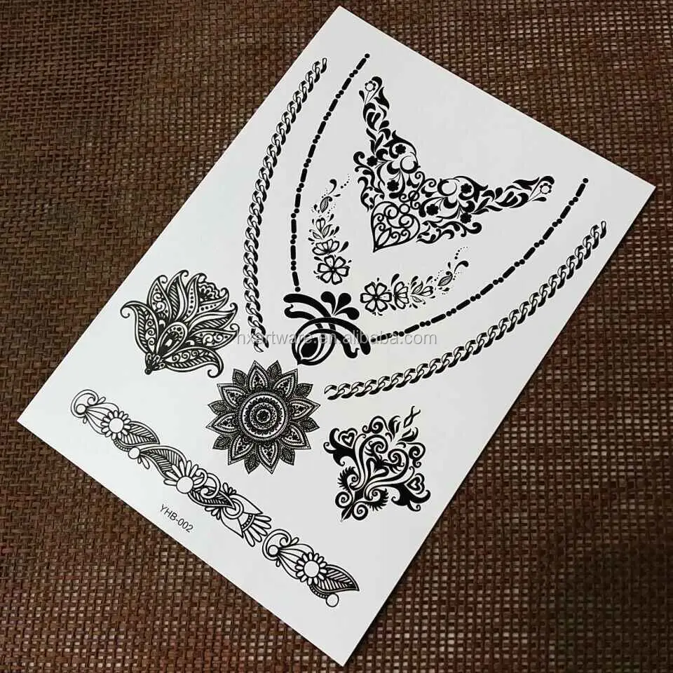 
black henna tattoo ink sticker 
