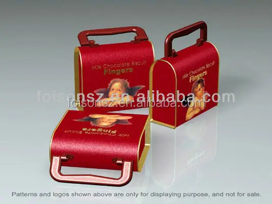 Rectangular good quality metal lunch tin box briefcase