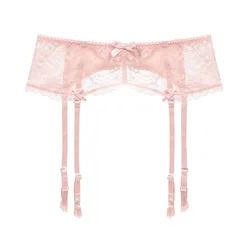 Manufacture girls wearing Bow sexy garter belts red pink black garter belt clip 3 colors