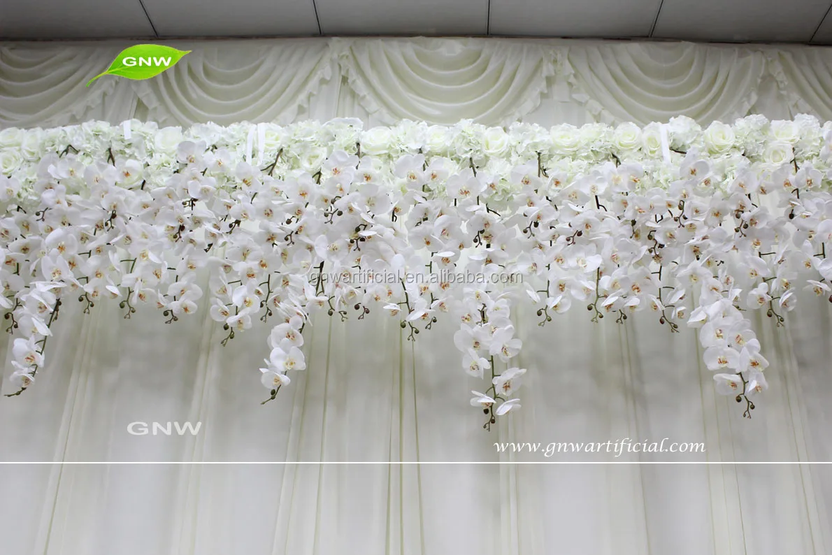 GNW Hanging Wisteria artificial Flower Backdrop Decor Wedding Backdrop Draping white flowers decoration