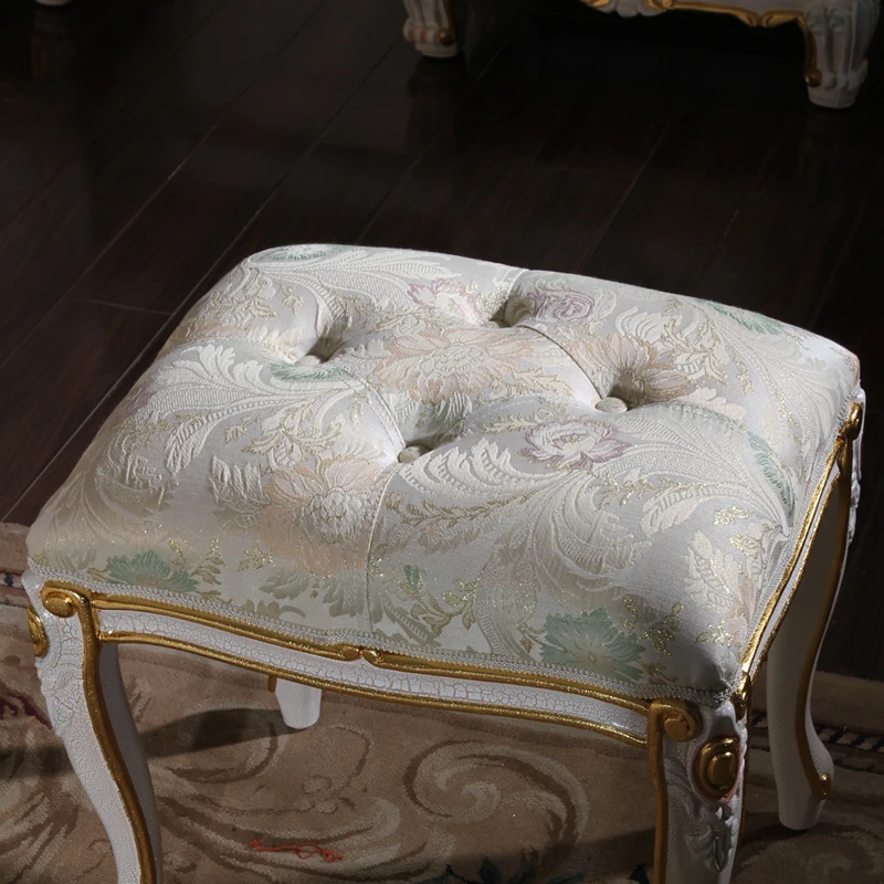 Роскошная деревянная мебель для спальни-позолоченный табурет ручной работы в стиле барокко