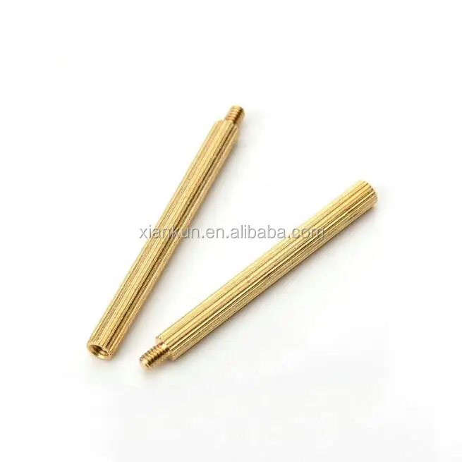 M2 4mm-35mm round knurled copper pillar, small copper cylinder screw for monitoring camera +Threaded 3mm