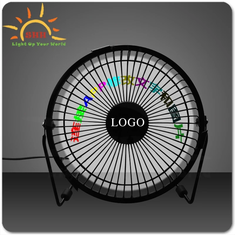 Hot product Desktop USB LED Clock &Temperature fan, Electric air cooler fan with real time & temperature & Led light