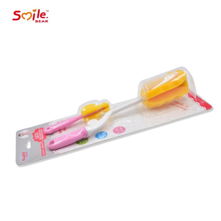 
Manufacture Cheap rotating baby bottle cleaning brush set 