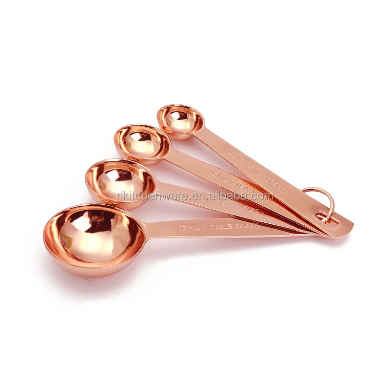 4pcs copper plate stainless steel measuring spoon set