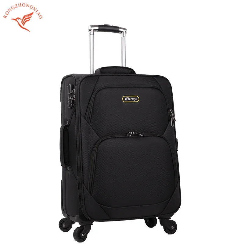 Factory wholesale soft fabric suitcase travel trolley luggage sets for outdoor