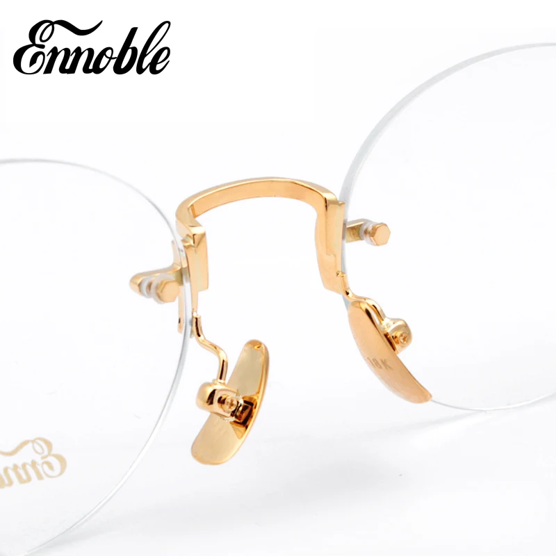 Custom 18K Gold Round Glasses Frame Unisex Business Casual Eyewear Frames EH009