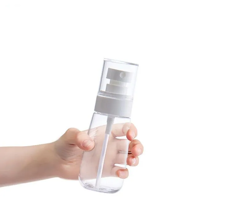 Plastic PETG  Refillable Travel Fine Mist Spray Diffuser Sanitizer Bottle for 30ml 60ml 80ml 100ml