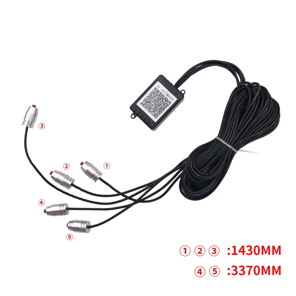 RGB LED Car Interior Neon EL Wire Strip Light Dashboard Colorful Atmosphere Lamp Sound Active APP Control Kit