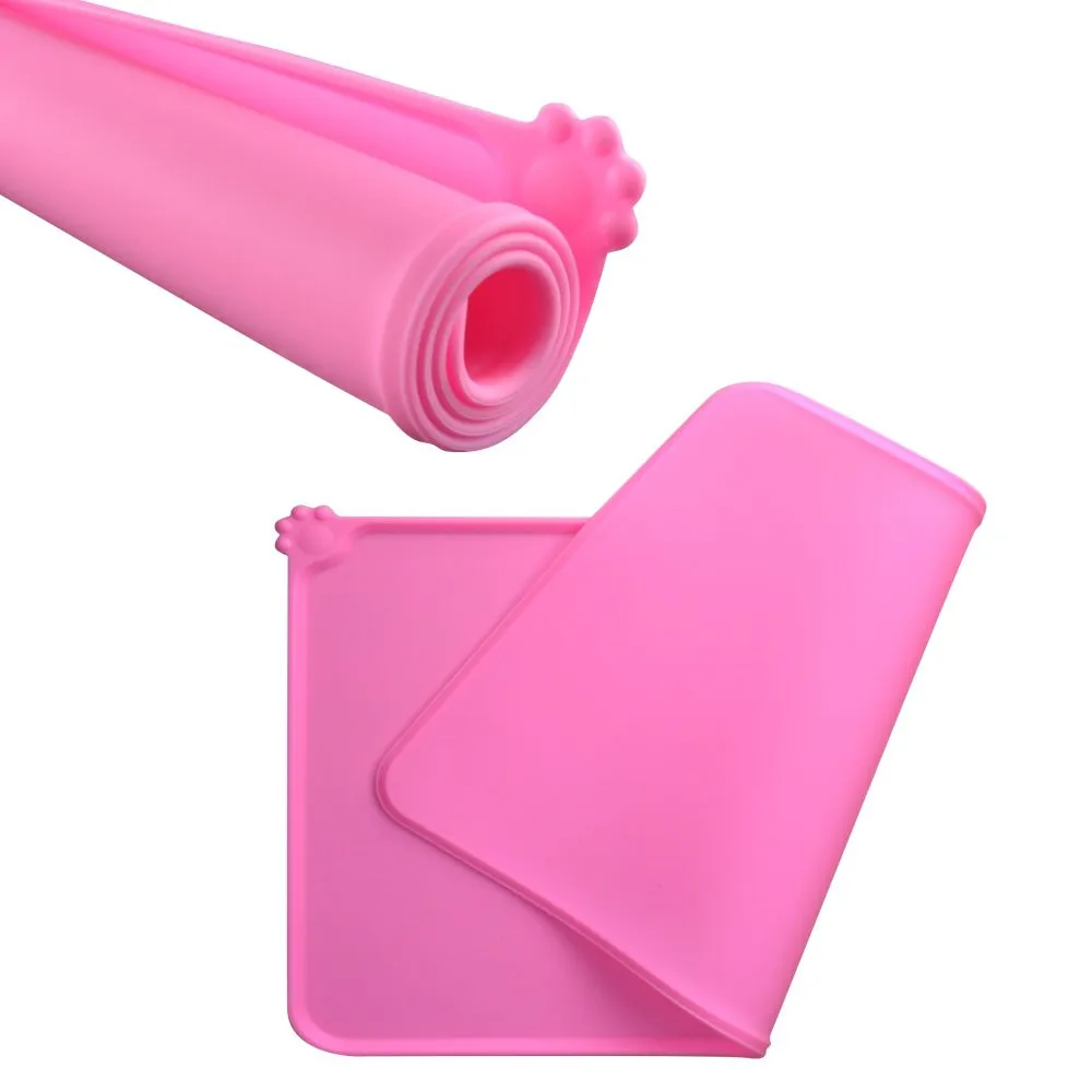 Colorful Reusable Anti-Slip Silicone Pet Feeding Mat Dog Food Mats