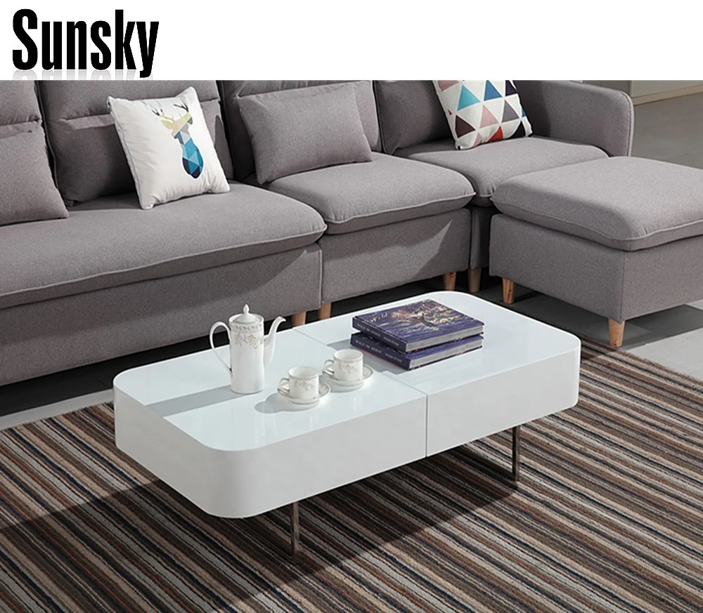 Модный Белый функциональный скрытый шкаф для хранения журнальный столик SK045