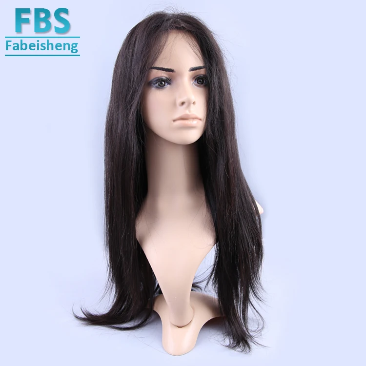 Wholesale Cuticle Aligned Unprocessed Brazilian Hair Full Lace Wig Virgin Human Hair 1b natural color