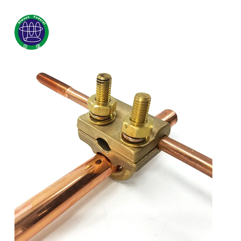 The Double Slot Of Copper Earth Cable Connectors For Sale