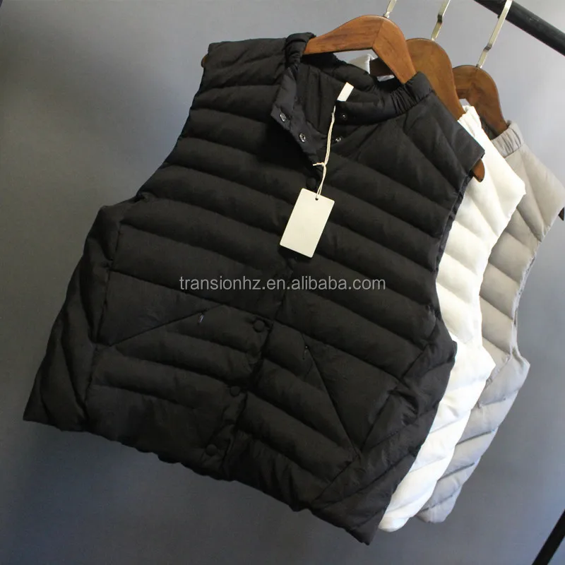 
women autumn winter faux down feather filling waist coat fashion puffy padded vest 