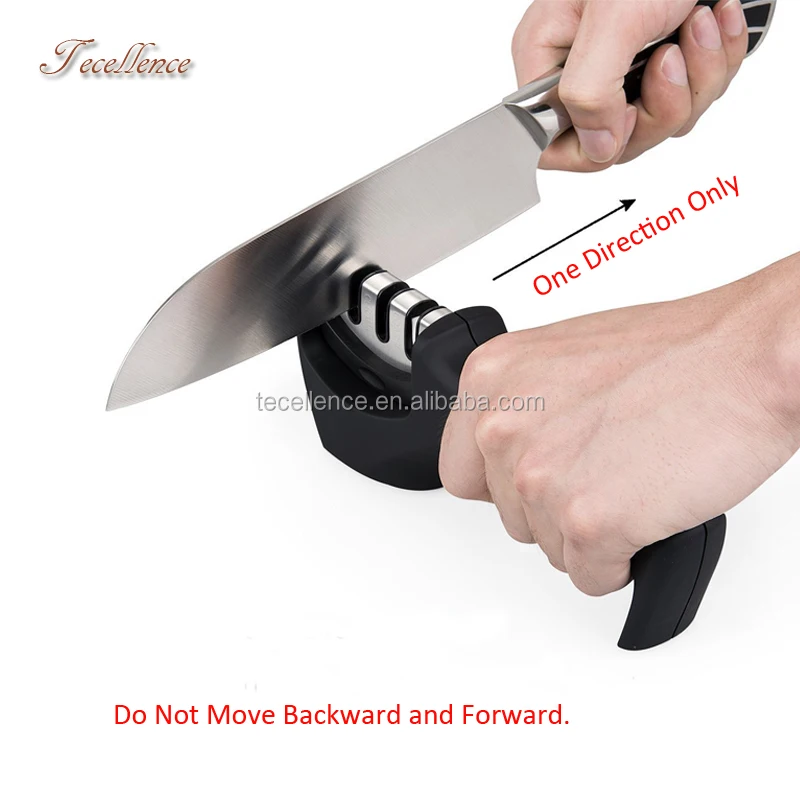 
Professional Manual 3 Stage Diamond Tungsten Ceramic Kitchen Knife Sharpener 