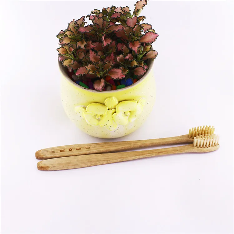 Wholesale wood color bamboo toothbrush