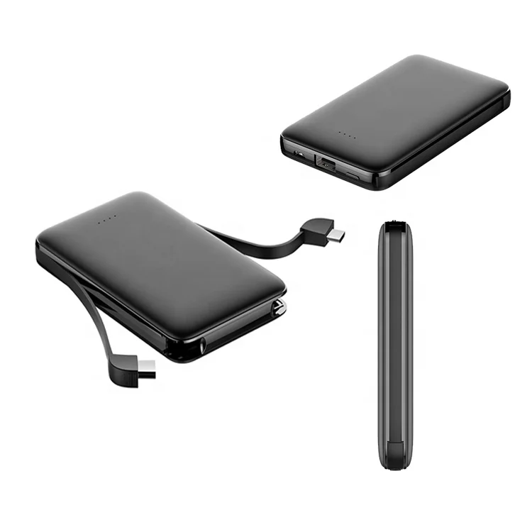 Внешний аккумулятор в форме мини Usb Type-C на 5000 мАч, внешний аккумулятор размером с кредитную карту Rohs на 5000 мАч