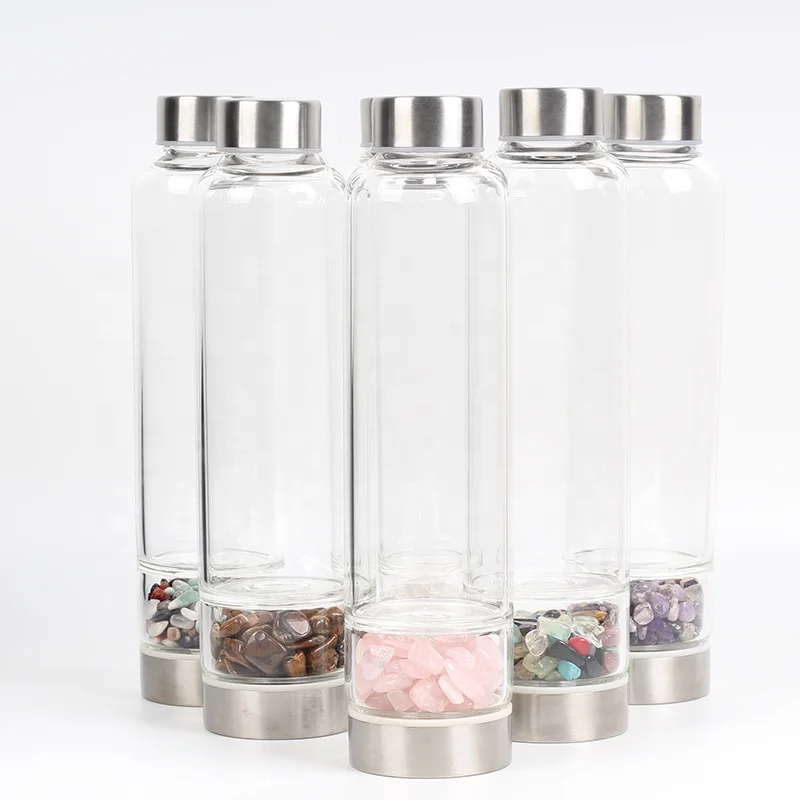 natural gemstone crystal perfume water bottle with stone wholesale