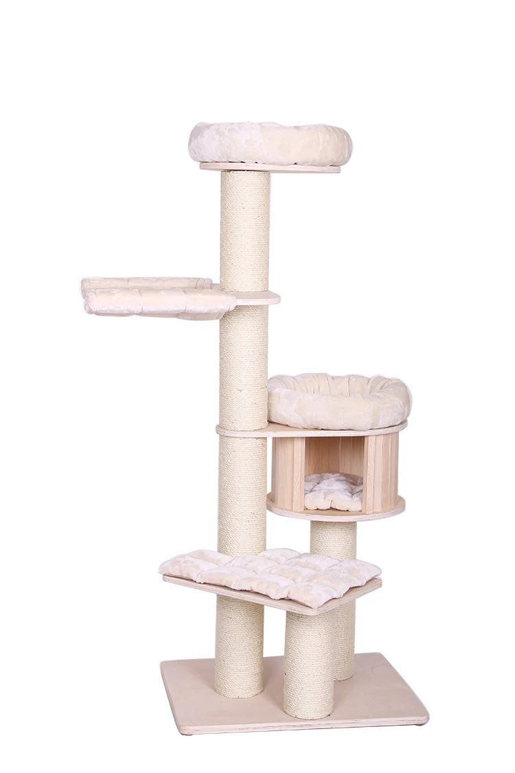 
Wholesale sisal wood funny cat tower parts tree arbre a chat 