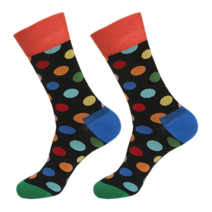 
High quality fashion business men happy tube socks with custom logo 