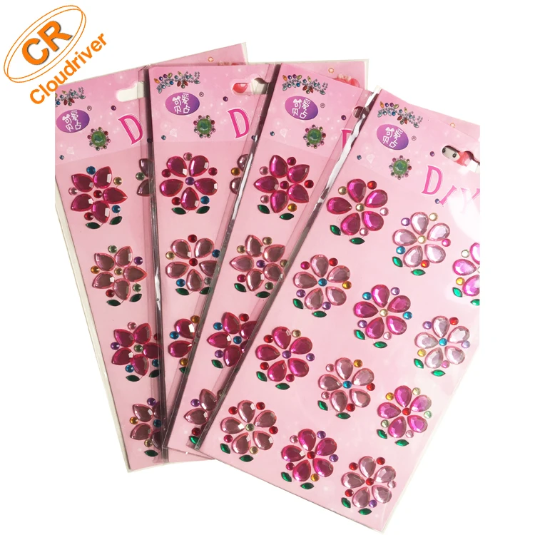 Wholesale Self Adhesive Crystal Sticker Mobile Computer Decorative Stickers