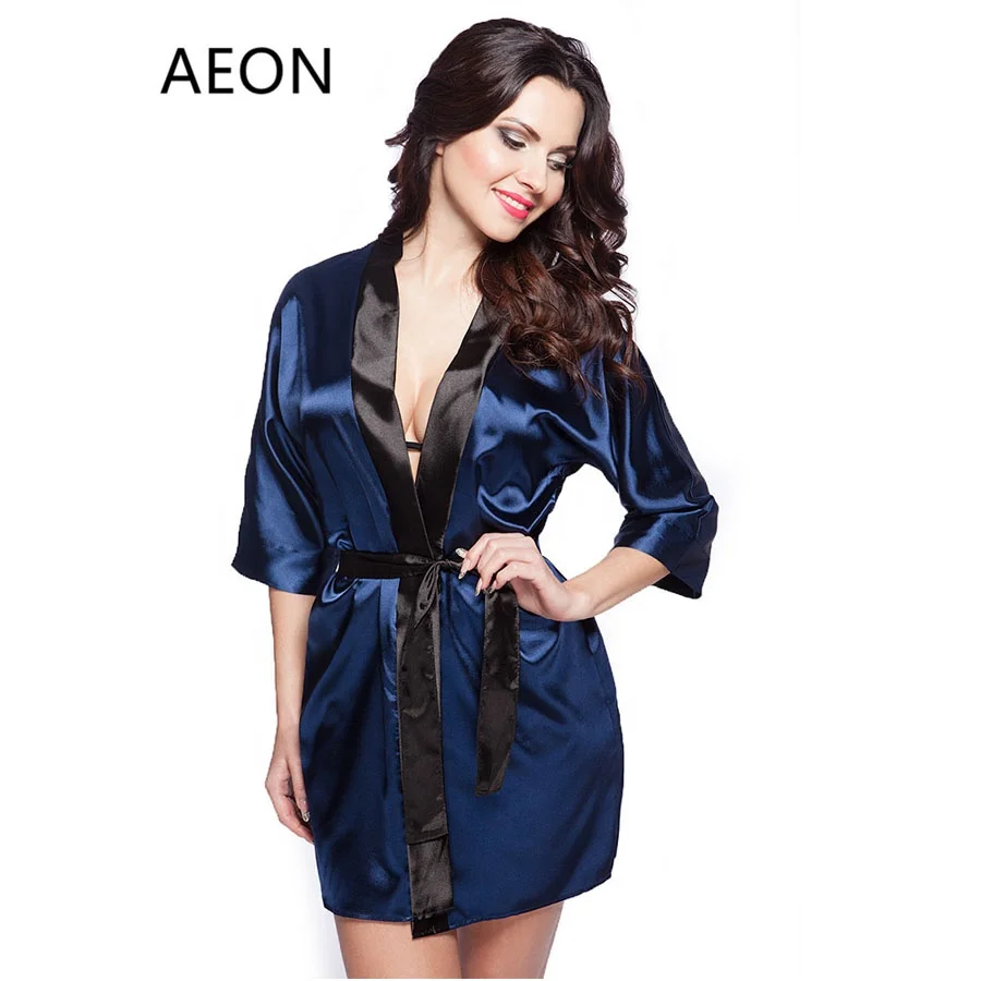
Wholesale Blank Silk Satin Luxury Robe For Women 