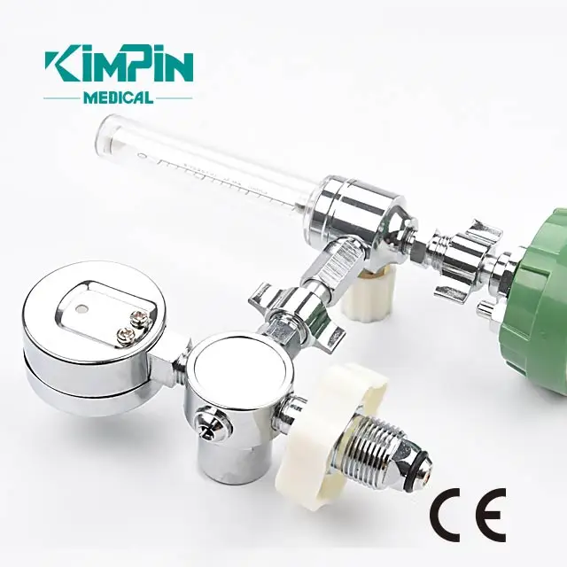 
Hospital Insertion Type bull-nose Medical Oxygen regulator With Humidifier flowmeter 