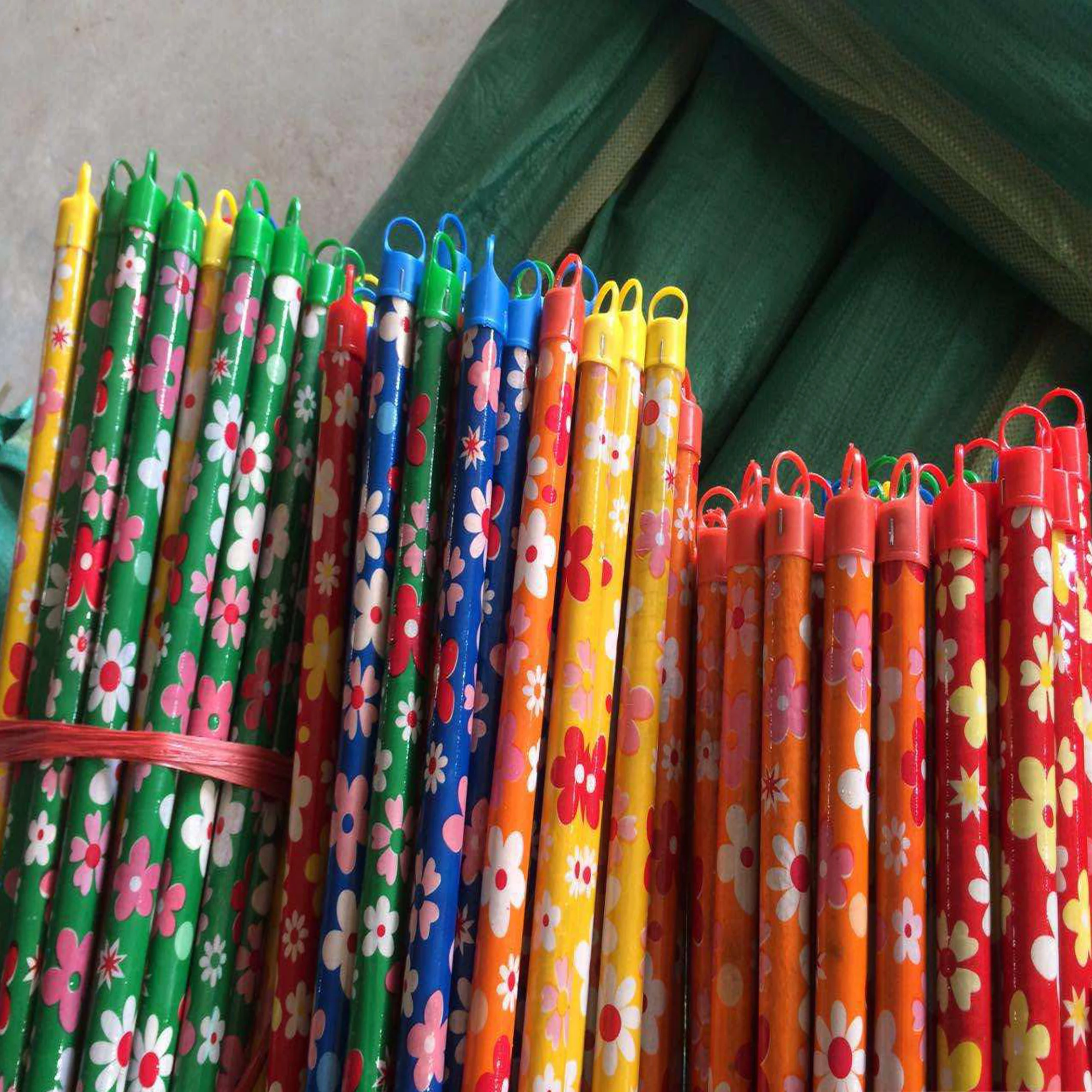 Supplier manufacture	garden tools china coconut broom sticks online sale with  pvc wooden handle