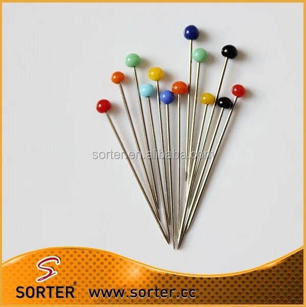 colorful 30 mm glass head pin