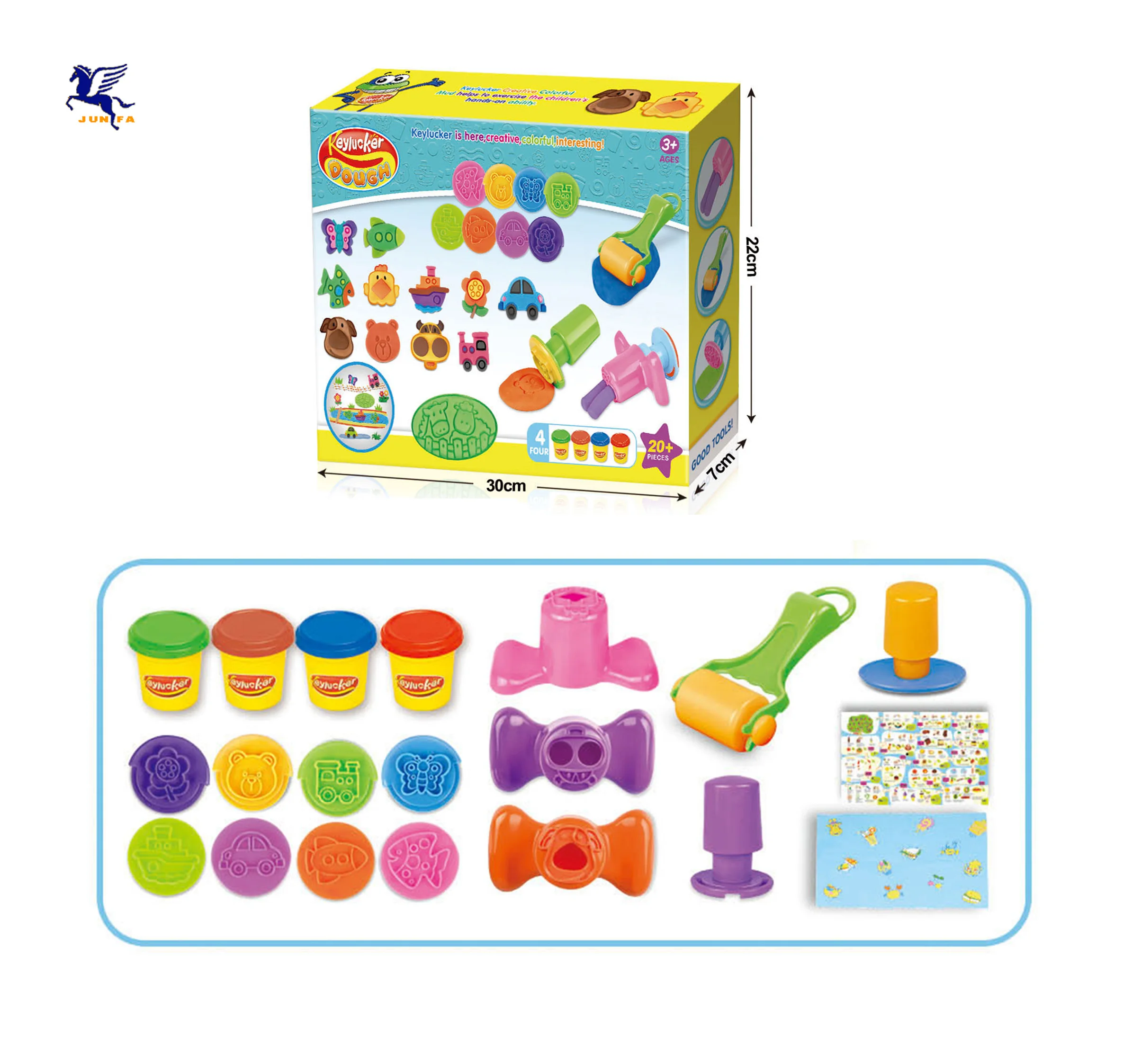 
DIY cartoon color clay plasticine play set children education dough toys 