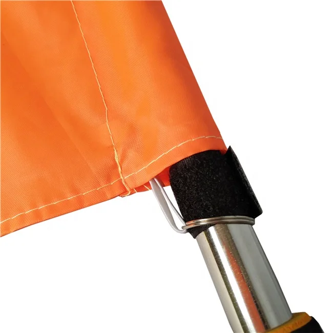 factory supply custom referee kit polyester checkered flag stainless steel stick referee flag soccer