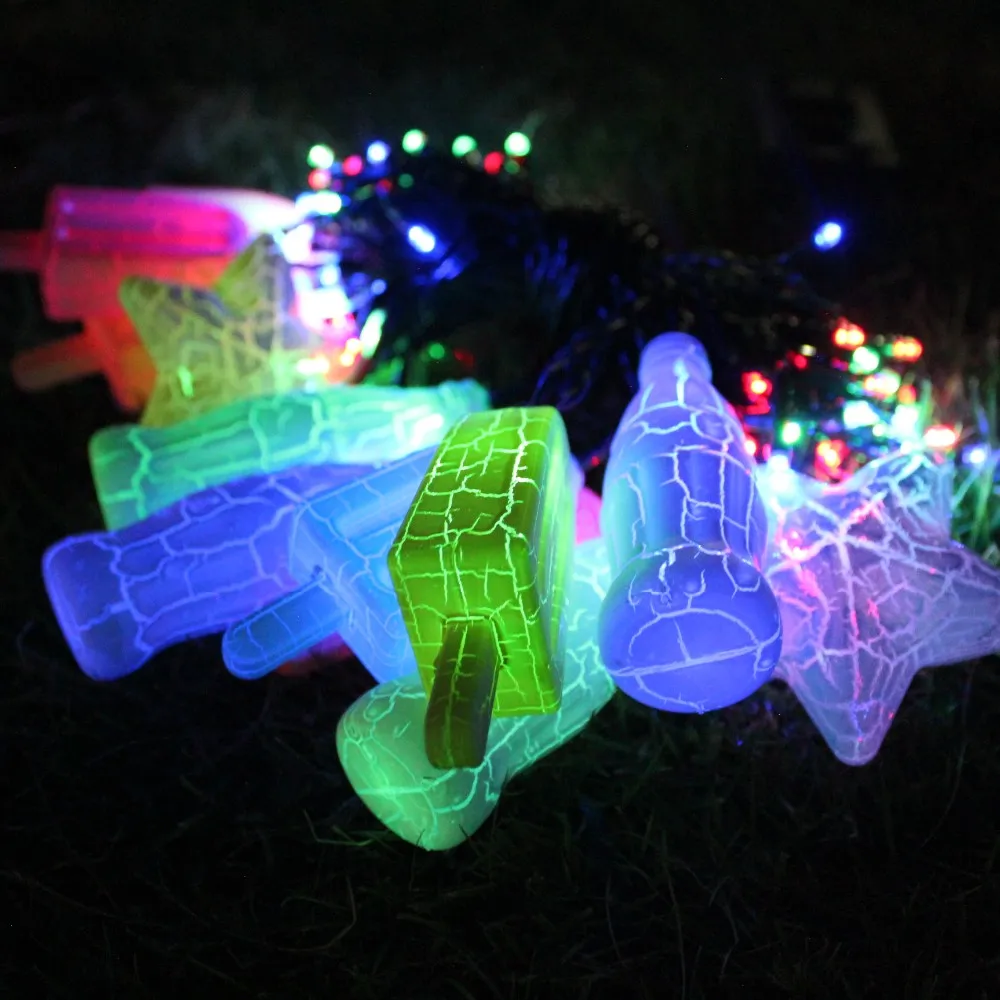
 Уличная светодиодная гирлянда для сада, праздничное Рождественское украшение, светящаяся гирлянда для мороженого с трещинами  
