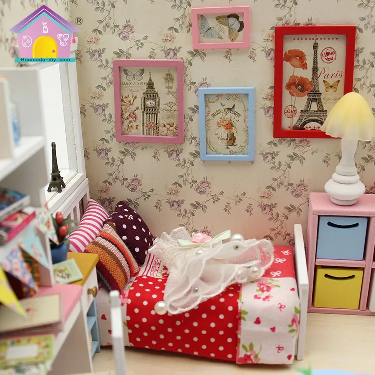 Wood Craft Assembly Kit Dollhouse fairy Wooden Doll House Furniture