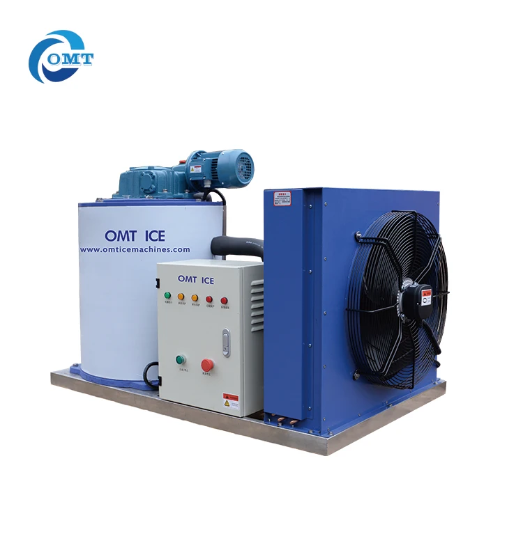 Dry Flake Ice 1tons/24h Salt Water Flake Ice Machine For Seafood Market