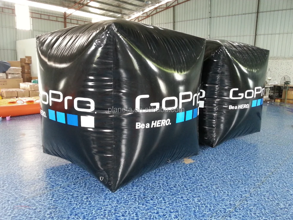 China inflatable swim buoy in cube Shape water triathlon buoy for sale