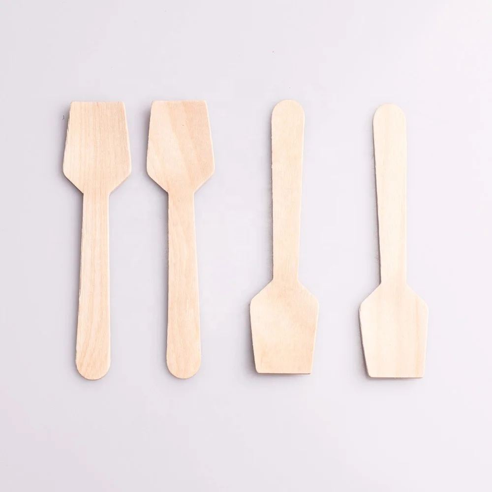 Single Use Wood Flat Spoon&Spatula For Tea Spoon